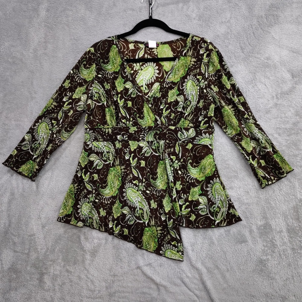Cocomo Top M Asymmetrical Hem Pleated Babydoll Fairycore Tunic Peasant Blouse